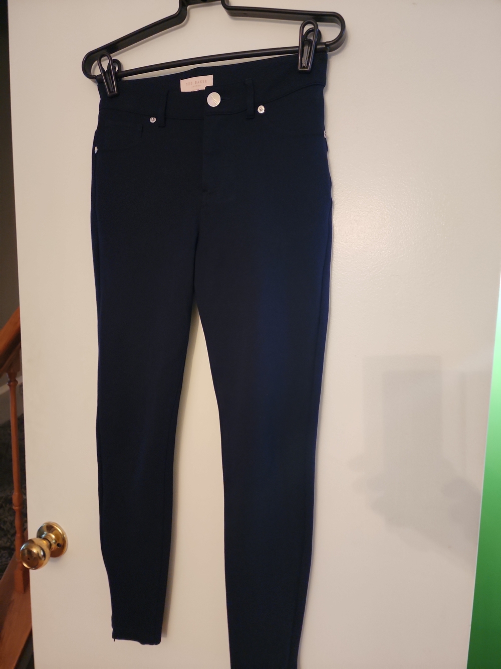 Ted Baker London Women's Navy Slim Ponte Pants With Ankle Zipper